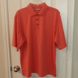 Men's Salmon Kirkland Signature Performance Polo Size Large